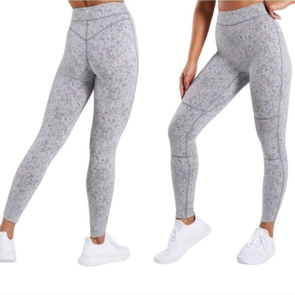 Gymshark Pants - Gymshark Fleur Grey Charcoal Marl Dry Leggings Sz S